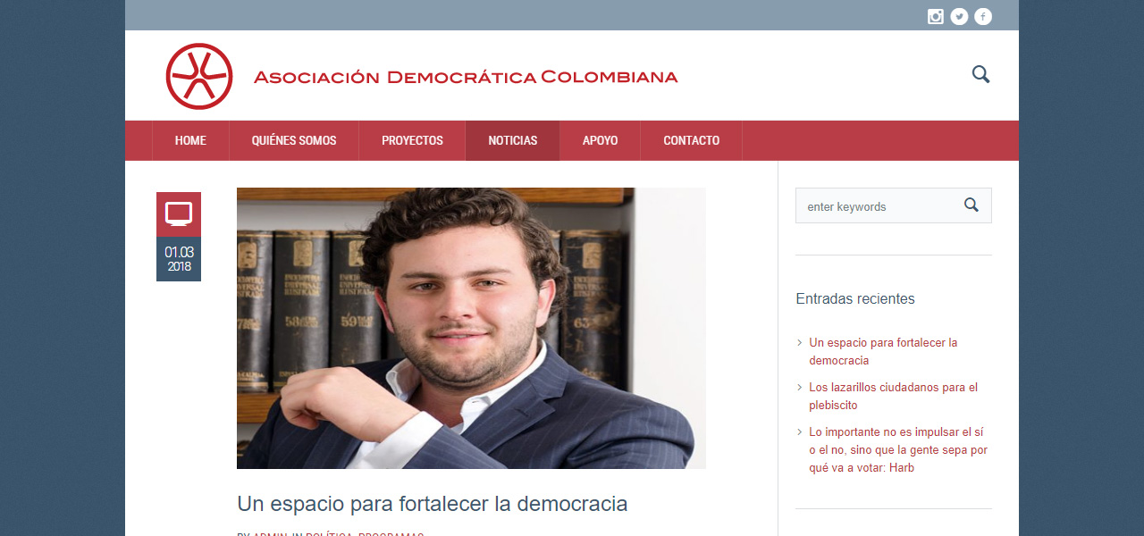 Portal web, Asociación Democrática Colombiana en Conceptod (imagen #1129)