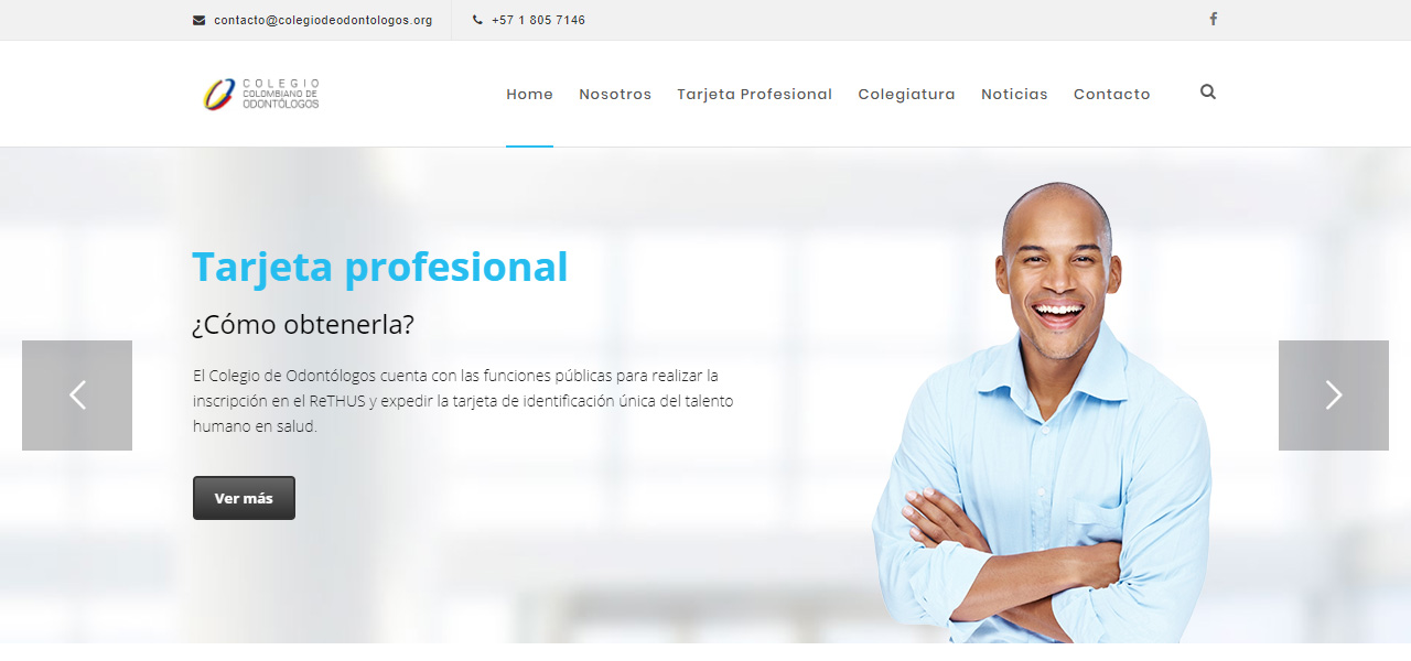 Sitio web, Colegio Colombiano de Odontólogos en Conceptod