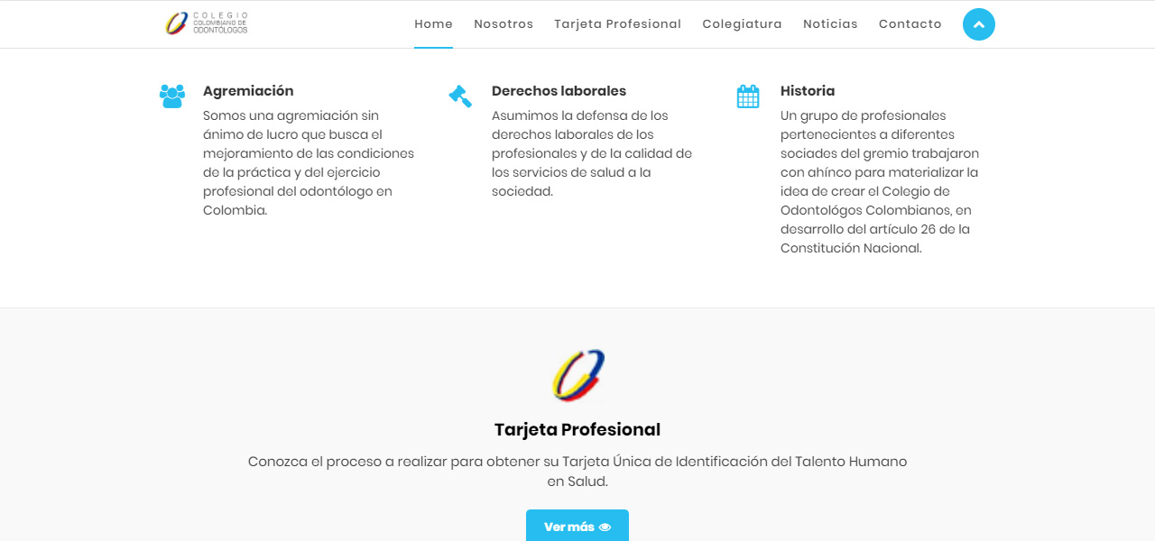 Sitio web, Colegio Colombiano de Odontólogos en Conceptod (imagen #1141)