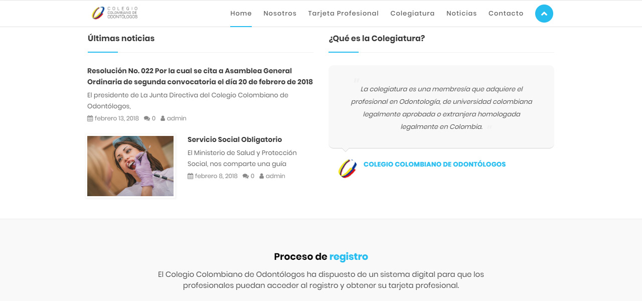 Sitio web, Colegio Colombiano de Odontólogos en Conceptod (imagen #1142)