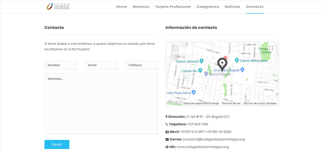 Sitio web, Colegio Colombiano de Odontólogos en Conceptod (imagen #1143)