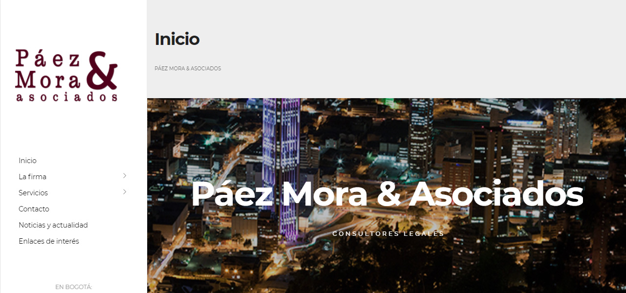 Sitio web, Páez Mora & Asociados en Conceptod (imagen #1158)