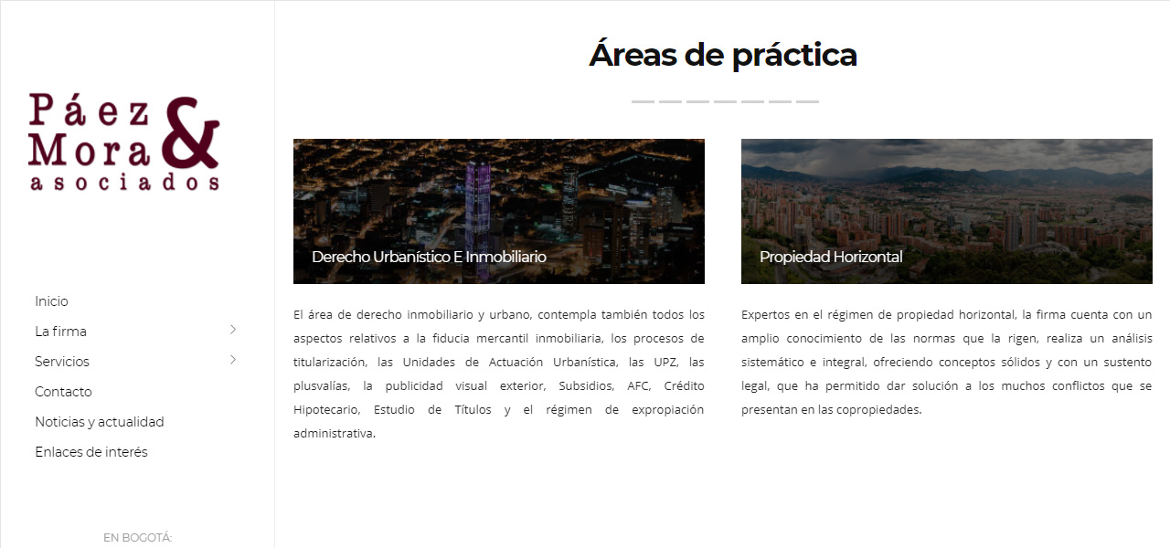 Sitio web, Páez Mora & Asociados en Conceptod (imagen #1159)
